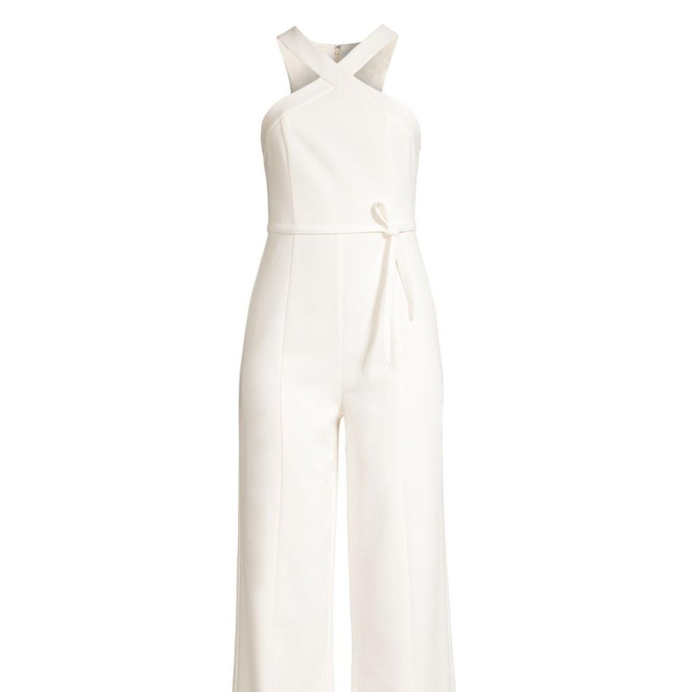 Likely - Dash Bow Belted Halter Jumpsuit (Floor Length, Size 2)